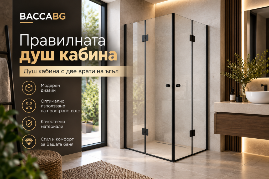 Правилната душ кабина Душ кабина с две врати на ъгъл BACCABG